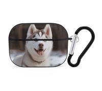Husky Piquant Dog AirPods Pro Custodia protettiva con anello portachiavi, custodia protettiva rigida in PC per AirPods Pro 2a generazione, per donne e uomini, facile da aprire, protezione contro le