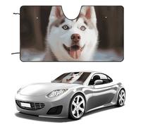 Husky Piquant Dog Car parabrezza parasole mantiene fresco l'interno dell'auto 129,5 x 71,1 cm, parasole pieghevole per finestrino anteriore, scudo termico per SUV, camion, blocca i raggi UV