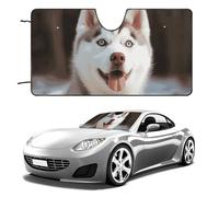 Husky Piquant Dog Car parabrezza parasole mantiene fresco l'interno dell'auto 139,7 x 76,2 cm, parasole pieghevole per finestrino anteriore, scudo termico per SUV, camion, blocca i raggi UV