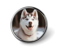 Husky Piquant Dog Distintivo rotondo carino smalto spilla spilla spilla personalizzata abbigliamento decorazione unisex porta badge cappelli borse camicie Decor