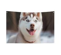 Husky Piquant Dog Flag 152,4 x 243,8 cm No Fade Bandiera di benvenuto Giardino Cortile Casa Bandiere Decorative Giardino Cortile Cartello Interno Esterno Banner Party Home Decor