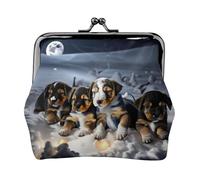 Husky Puppies Dogs piccoli portafogli donna, portafogli da donna, portamonete da donna, piccolo portafoglio da donna, con cerniera e blocco bacio, nero, Taglia unica, Art Deco
