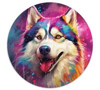 Husky-Puzzle mit 1000 Teilen für Erwachsene, rund, aus Pappe, für Teenager und Familienspaß, perfektes Weihnachtsgeschenk, 1000 Teile (67,5x67,5cm)