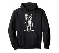 Husky Rock Music Retro Vintage Amante dei cani Felpa con Cappuccio