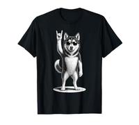 Husky Rock Music Retro Vintage Amante dei cani Maglietta