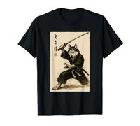 Husky Samurai Giapponese Guerriero Cultura Design Anime Giappone Maglietta