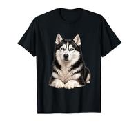 Husky Siberiano con Il Ritratto degli Occhi Azzurri Maglietta