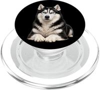 Husky siberiano con il ritratto degli occhi azzurri PopSockets PopGrip per MagSafe