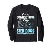 Husky Sled Racing Dog Sledder Alaska Mushing - Slitta da Uomo Maglia a Manica