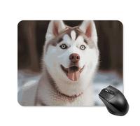 Husky - Tappetino per mouse quadrato con cane piccante e base in gomma antiscivolo, 20 x 25 cm, ultra sottile, per computer, laptop, ufficio, accessori da scrivania