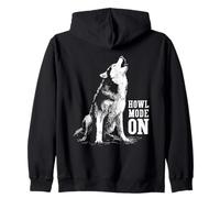 Husky urla la Luna | Howl Mode On Felpa con Cappuccio