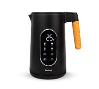 Huslog Bollitore Elettrico 1,7 L con Schermo Touch, 2200 W, Temperatura Regolabile 40-100 °C, 5 Livelli, Mantenimento Caldo, Base Girevole 360°, Spegnimento Automatico, Acciaio Inox, Nero