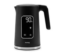 Huslog Bollitore Elettrico 1,7 L con Schermo Touch, 2200 W, Temperatura Regolabile 40-100 °C, 5 Livelli, Mantenimento Caldo, Base Girevole 360°, Spegnimento Automatico, Acciaio Inox, Nero
