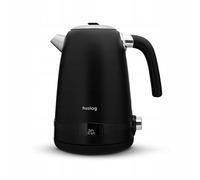 huslog Bollitore in stile retrò, 1,7 l, 2200 W, con regolazione della temperatura, display LCD, 7 livelli di temperatura 40-100 °C, Cool Touch, acciaio inox SUS304, base a 360°, senza BPA, nero