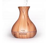 Huslog Diffusore a ultrasuoni per aromaterapia RGB con sensore a ultrasuoni, venatura del legno