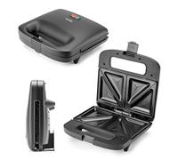 Huslog EasyBite - Tostapane antiaderente, 1000 W, piastre triangolari, per 2 sandwich, colore: Nero