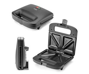 Huslog EasyBite - Tostapane antiaderente, 1000 W, piastre triangolari, per 2 sandwich, colore: Nero