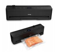 huslog Macchina per sottovuoto automatica da 110 W, con doppia cucitura di saldatura da 32 cm, tagliafogli e scomparto per rulli, per sacchetti e contenitori, Dry/Moist/Pulse, display LED, Sous Vide e