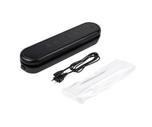 Huslog Mini Macchina Sigillatrice per Alimenti, 2 Modalità per Cibi Secchi e Umidi, Funzione Pulse, Display LCD, Ricaricabile, Compatta e Portatile, con 10 Sacchetti Inclusi, Nero