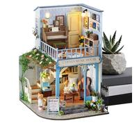 Husoiuy Kit Casa in Miniatura - Kit con Custodia Antipolvere,Giocattoli Artigianali in Legno Decorazione Casa per Ragazzi Adulti Bambini - Decorazione Domestica per Famiglie Bambini Ragazzi Donne