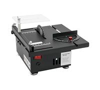 HUSPOO Mini sega circolare da tavolo, 200 W, compatta, 10000 giri/min e profondità di taglio 33 mm, per legno, acrilico e plastica, 7 livelli di velocità + cappuccio protettivo