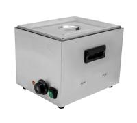 HUSPOO Riscaldatore elettrico per salsicce, 10 l, in acciaio inox, 1300 W, con regolazione precisa della temperatura (50-300 °C) e riscaldamento rapido per spuntini, buffet e gastronomia (argento)