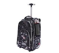 HUSPOO Zaino trolley da 45 l, ideale per bagaglio a mano con ruote, zaino con ruote combina diverse funzioni, adatto per viaggi brevi, viaggi d'affari, scuola o shopping, grigio stellato, Zaino