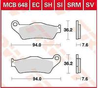 Husqvarna Fe 250 2014-2017 TRW Ec Serie Ceramica Pastiglie Freno MCB648EC