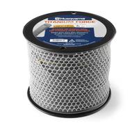 Husqvarna filo trimmer stringa .095-Inch 256 m bobina Titanium Force Alta efficienza Lunga durata Accelerazione più veloce 800 piedi x 0,2 cm Grigio