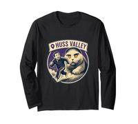 Huss Valley - Meme con Gatto Gigante Vintage Maglia a Manica