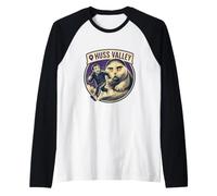 Huss Valley - Meme con Gatto Gigante Vintage Maglia con Maniche Raglan