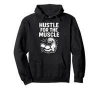 Hustle for The Muscle Gym Motivation Mascotte Art Felpa con Cappuccio