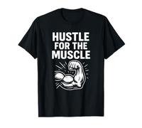 Hustle for The Muscle Gym Motivation Mascotte Art Maglietta
