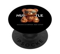 Hustle More Teddybear Money Vibes per gli imprenditori PopSockets PopGrip Adesivo