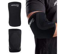 Hustlers Only Gomitiere per sollevamento pesi, manicotti per gomiti in neoprene da 5 mm, per alleviare il dolore articolare, per allenamento in palestra e fitness (L, nero)