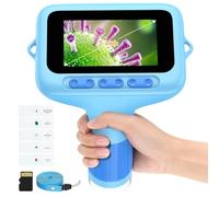 HUTACT Microscopio Digitale Portatile Bambini: Schermo da 3,0" 1000X Ricaricabile Microscopio Portatile - 5 Lamine Vetro Lab per Bambini Esploratori Regali 6-12 Anni, Viaggio Scienza Casa
