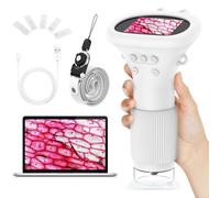 HUTACT Microscopio portatile bambini con schermo da 2 pollici - Microscopio digitale portatile 1000X con kit di vetrini preparati, regali di Natale e compleanno per bambini di tutte le età