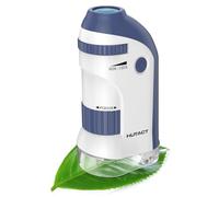 HUTACT Microscopio Tascabile con Set di Vetrini: 60x-135x Microscopia Mini a LED Microscopio Portatile Bambini Regalo Educativo per Studenti Adulti Osservazione Microbiologica - blu