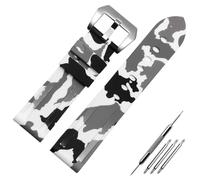 HUTBUVEAW 20mm 22mm 24mm 26mm Cinturino in Silicone for Panerai PAM441 359 Pam111 Cinturino Sportivo in Gomma Impermeabile Accessori for Orologi universali(Fifteen,24mm)