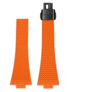 HUTBUVEAW Cinturino for orologio in gomma fluorurata FKM da 11 mm e 12 mm for Tissot PXRT, cinturino a sgancio rapido for uomo e donna, fibbia a farfalla, accessori for orologi(Orange-black,12mm)