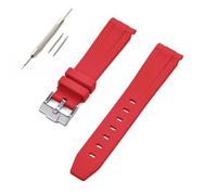 HUTBUVEAW Cinturino in caucciù con interfaccia curva adatto for Omega X for S-watch Joint MoonSwatch 20mm bracciale impermeabile da uomo e da donna(Red)