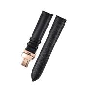 HUTBUVEAW Cinturino in morbida pelle con motivo litchi for Omega Casio Fossile arancione verde 18 19 20 mm 22 mm, accessori for orologi(Black-rose,23mm)