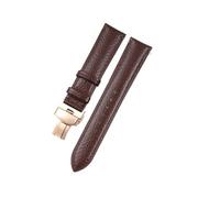 HUTBUVEAW Cinturino in morbida pelle con motivo litchi for Omega Casio Fossile arancione verde 18 19 20 mm 22 mm, accessori for orologi(Brown-rose,12mm)