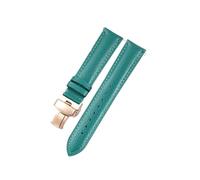 HUTBUVEAW Cinturino in morbida pelle con motivo litchi for Omega Casio Fossile arancione verde 18 19 20 mm 22 mm, accessori for orologi(Green-rose,23mm)