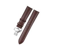 HUTBUVEAW Cinturino in morbida pelle con motivo litchi for Omega Casio Fossile arancione verde 18 19 20 mm 22 mm, accessori for orologi(Brown-silver,22mm)