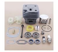 HUTJWYN Kit Cilindro e pistone con alesaggio maggiorato da 52 mm for Motosega 162 266 266SE 501 68 55-71 con Guarnizione di Tenuta dell'olio e collettore di aspirazione