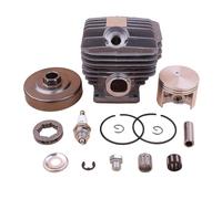 HUTJWYN Kit Cilindro pistone Motosega da 52 mm for MS460 046 MS 460 Tamburo Frizione 3/8" pignone a 7 Denti Cuscinetto Corona decompressione