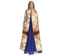 HUTOOLEE Mantello con cappuccio per madre e bambino, con giraffa, per Halloween, cosplay, ballo di fine anno, festa del fumetto, decorazione per adulti, mantello con bella stampa grafica, nero