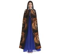 HUTOOLEE The Lion'S Gaze Mantello con cappuccio Halloween Cosplay Prom Party Comic Con Decorazione per Adulti Mantello Bella Stampa Grafica