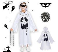 HUTRADE Costume Fantasma di Halloween per bambini - Tessuti Morbidi e Durevoli, Facili da Lavare, Crea un'atmosfera spaventosa di Halloween, per Trick or Treat, Cosplay e Carnevale (Taglia L)